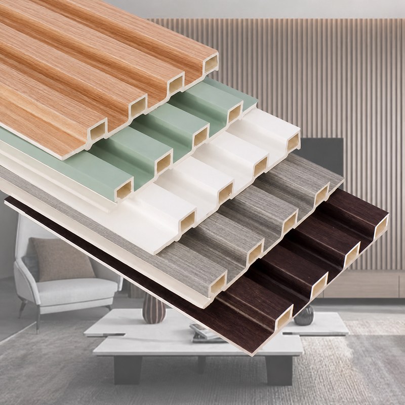 Square-Hole Fluted WPC Wall Panel 150 × 17 mm — WPC bamboo-wood fibre fluted wall panel, VIGOU factory